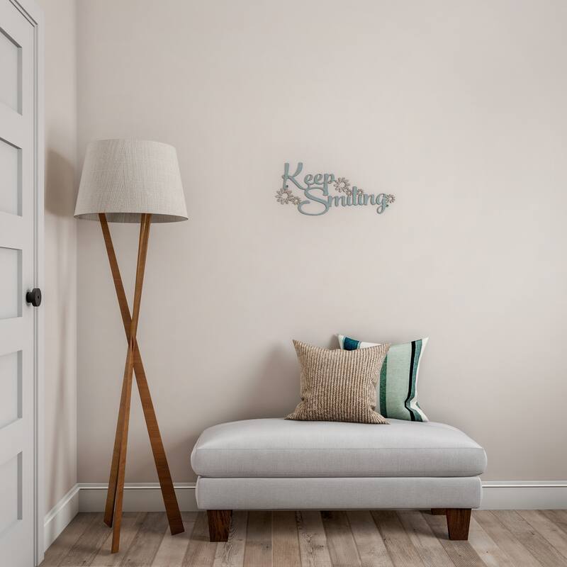 Lavish Home Decorative 3D Word Art Metal Cutout Wall Sign - Keep Smiling