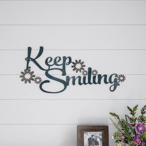 Metal Cutout- Keep Smiling Decorative Wall Sign-3D Word Art Lavish Home