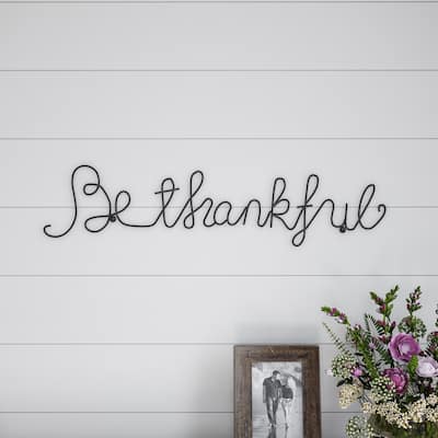 Lavish Home Cursive Metal 3D Word Art Cutout Sign - Be Thankful