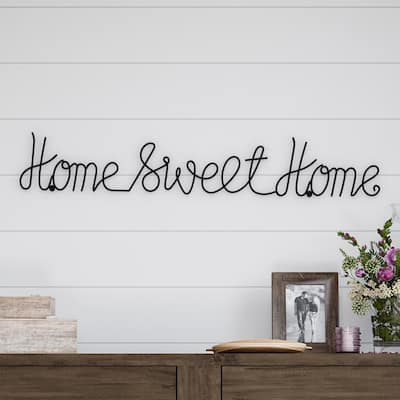 Lavish Home 3D Word Art Metal Cursive Cutout Sign - Home Sweet Home