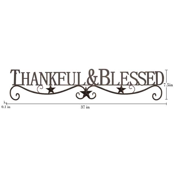 Shop Metal Cutout Thankful And Blessed Decorative Wall Sign 3d