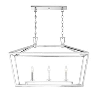 Townsend Metal Cage Chandelier (Nickel - Chrome - 3 Lights) - Chandeliers For Bedrooms by Overstock.com