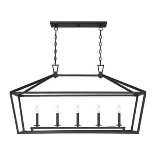 Townsend Metal Cage Chandelier (Nickel - Black - 5 Lights) - Chandeliers For Bedrooms by Overstock.com