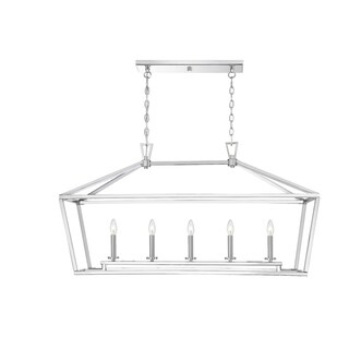 Townsend Metal Cage Chandelier (Nickel - Chrome - 5 Lights) - Chandeliers For Bedrooms by Overstock.com