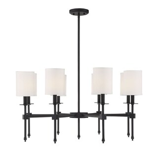 Chatham Metal Single Tier Chandelier (Nickel - Black - 8 Lights) - Chandeliers For Bedrooms by Overstock.com