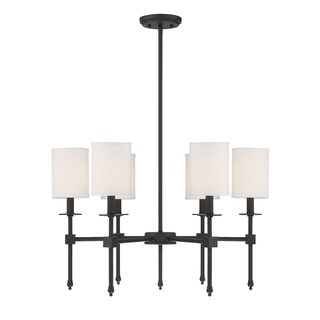 Chatham Metal Single Tier Chandelier (Nickel - Black - 6 Lights) - Chandeliers For Bedrooms by Overstock.com