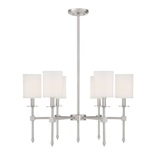 Chatham Metal Single Tier Chandelier (Nickel - Pewter - 6 Lights) - Chandeliers For Bedrooms by Overstock.com