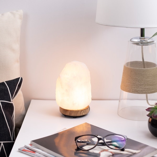 salt lamp wooden base