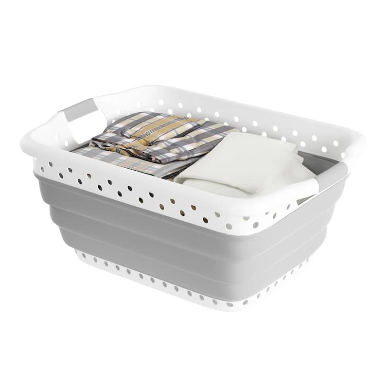 Collapsible Laundry Basket-Multiuse Organizer/Storage Container by Lavish Home - Grey