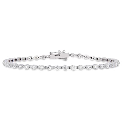 Miadora 14k White Gold 2 2/5ct TDW Diamond Tennis Bracelet