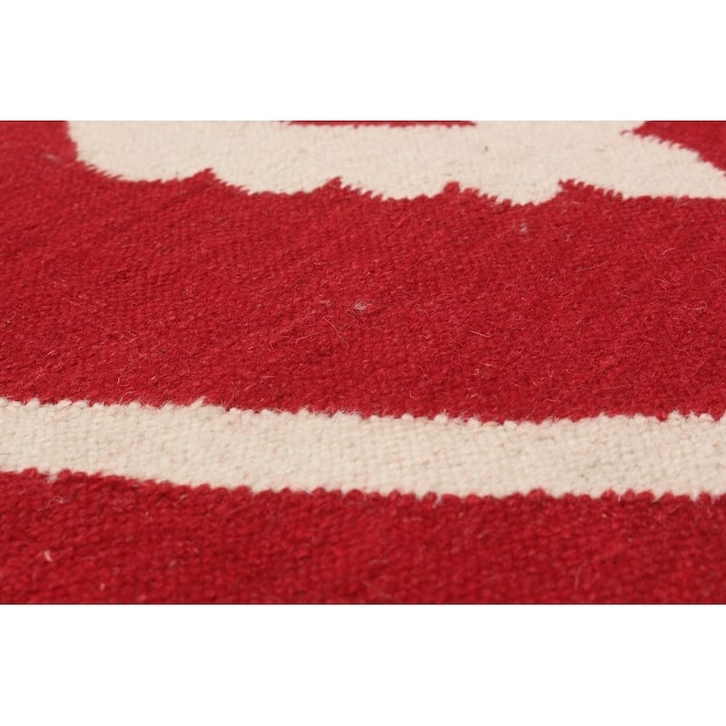 Flat-weave Ankara Cream Wool Kilim