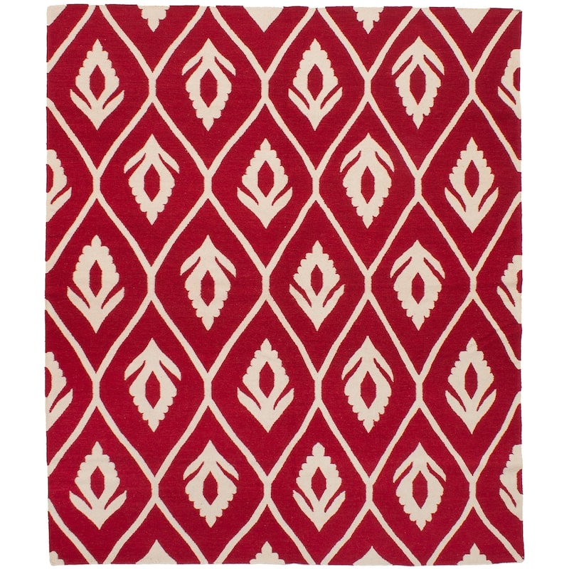 Flat-weave Ankara Cream Wool Kilim
