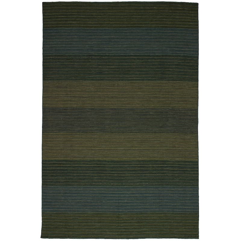 Flat-weave Manhattan Blue, Red Wool Kilim
