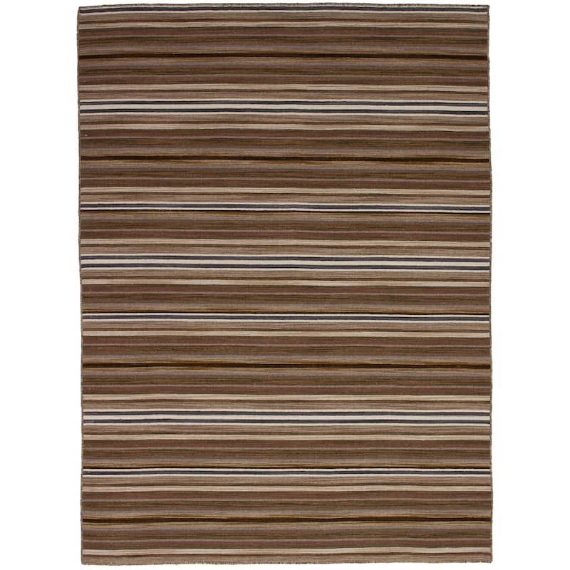 Flat-weave Manhattan Blue, Red Wool Kilim