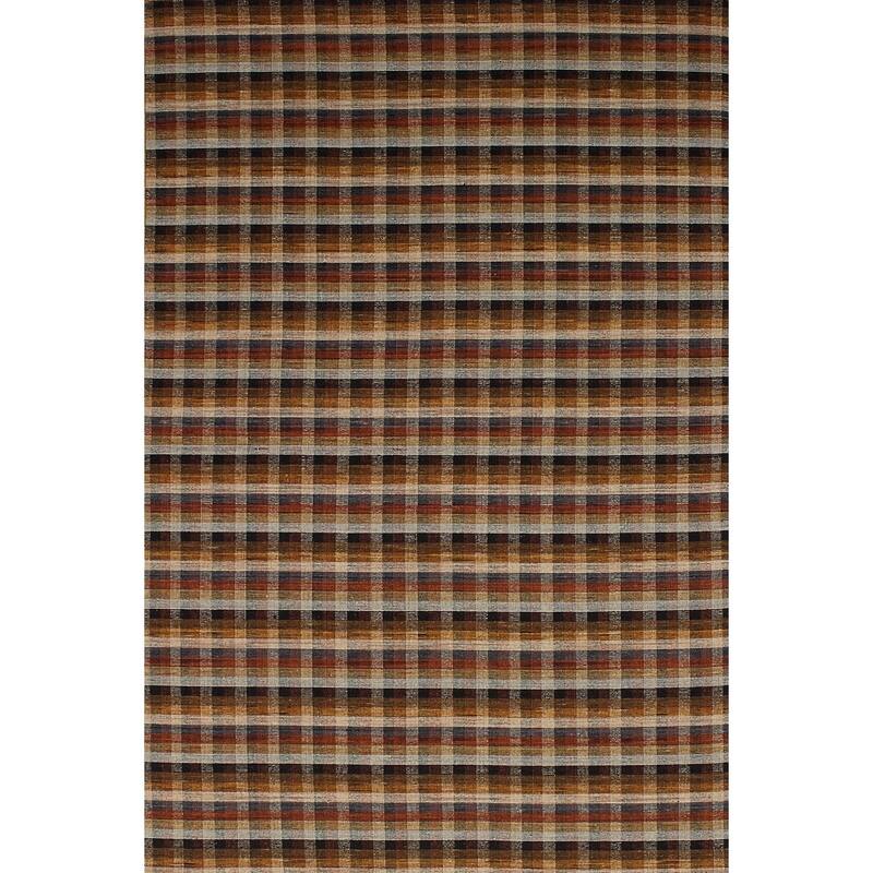 Flat-weave Manhattan Blue, Red Wool Kilim