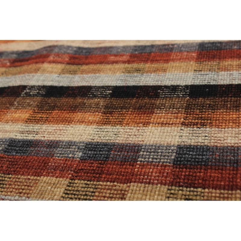 Flat-weave Manhattan Blue, Red Wool Kilim