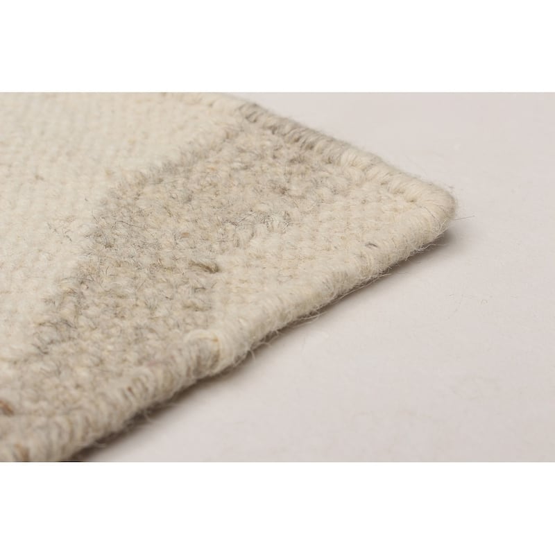 Flat-weave Ankara Cream Wool Kilim
