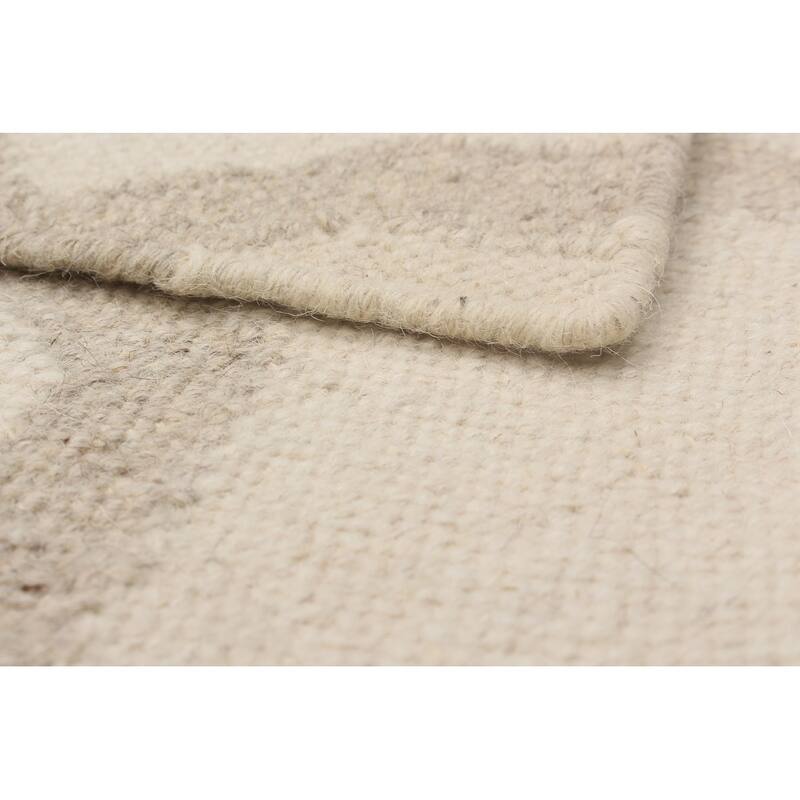Flat-weave Ankara Cream Wool Kilim