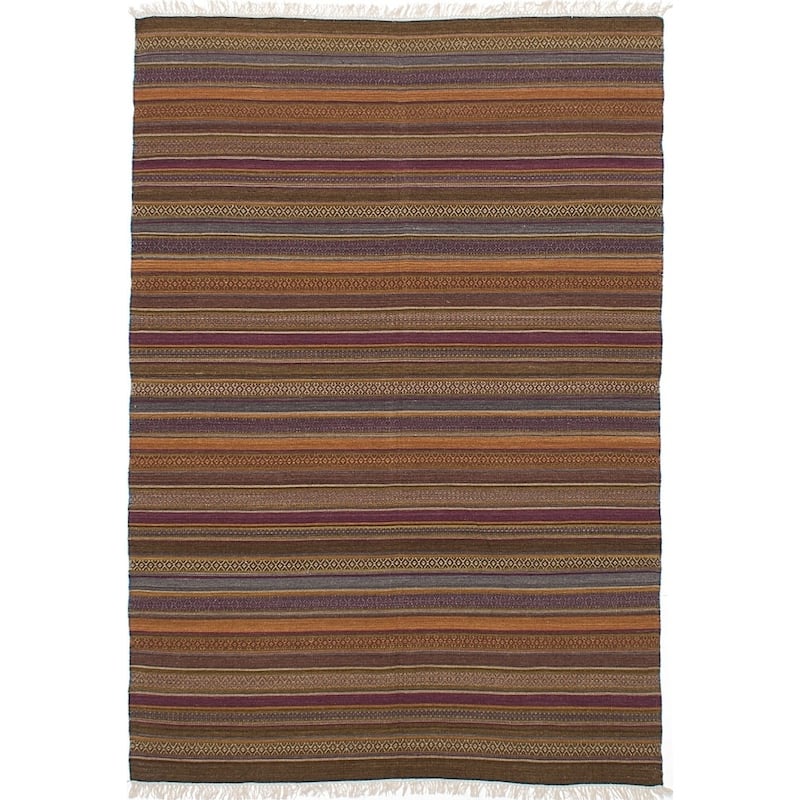 Flat-weave Ankara Cream Wool Kilim