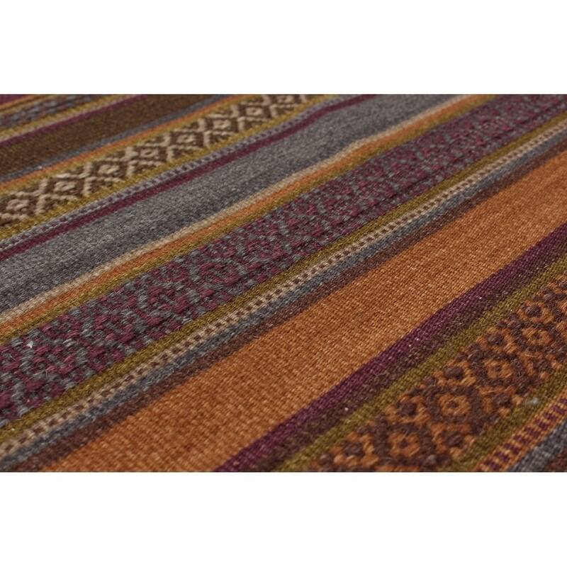 Flat-weave Ankara Cream Wool Kilim