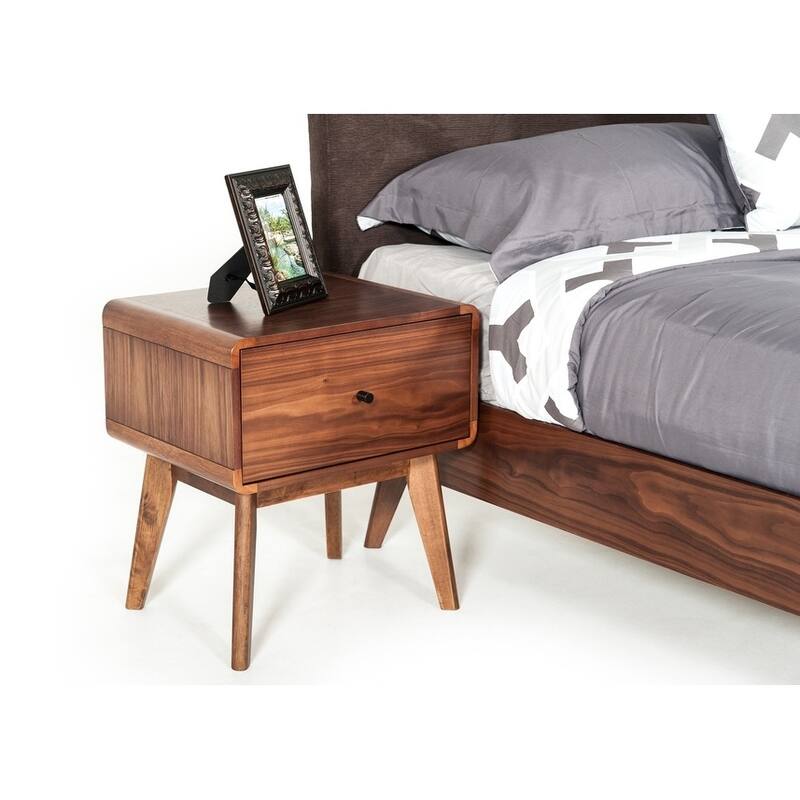 Modrest Marshall Mid-Century Modern Walnut Nightstand