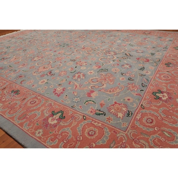 Romanian Kashan Hand Knotted Wool Persian Area Rug 7 11 X9 11 Blue Pink 7 11 X 9 11 7 11 X 9 11 On Sale Overstock 23528143