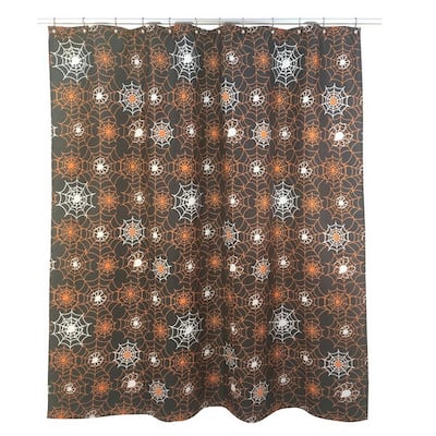 Spider Web Glow Shower Curtain