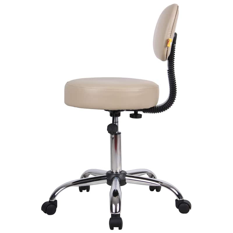 Boss Be Well Antimicrobial Vinyl Medi-Spa Adjustable Stool with Back