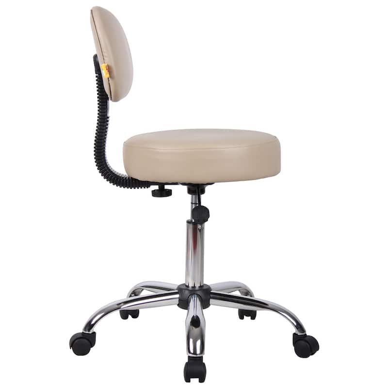 Boss Be Well Antimicrobial Vinyl Medi-Spa Adjustable Stool with Back
