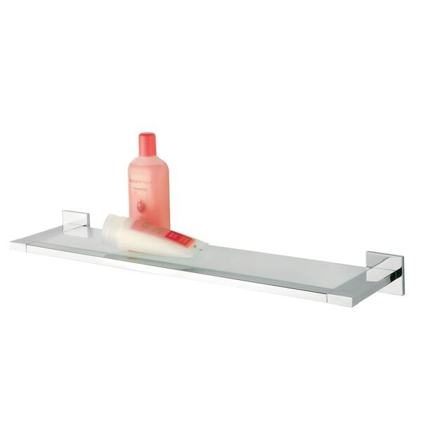 Shop Tiger Glass Vanity Shelf Items Polished Stainless Steel On