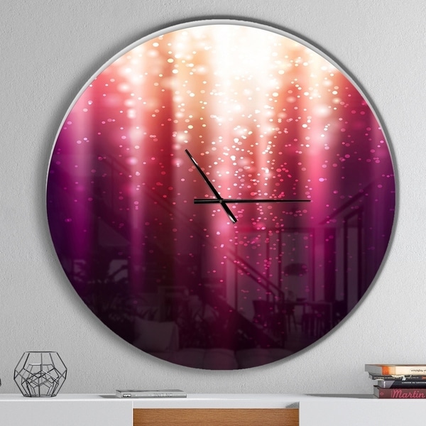 Designart 'Purple with Magic Light' Oversized Modern Wall CLock