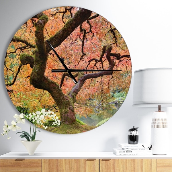 Designart 'Autumn Maple Tree' Oversized Traditional Wall CLock