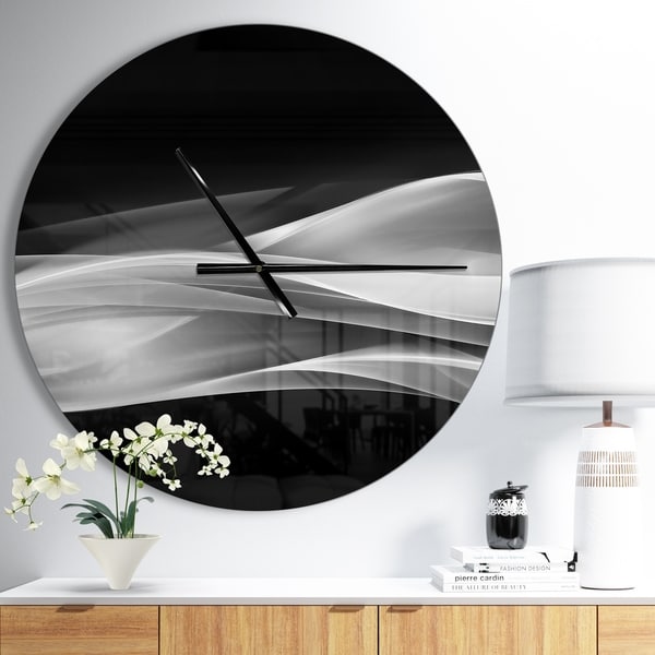 Designart 'Glittering Silver Pattern' Oversized Modern Wall CLock