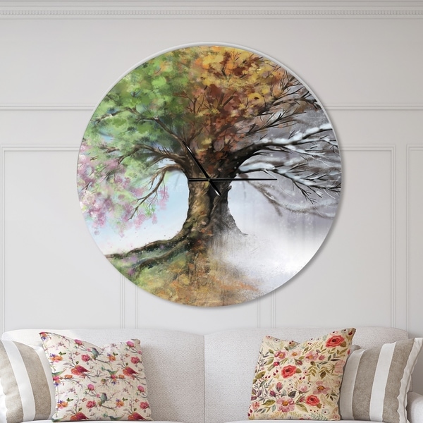 Designart 'Tree with Four Seasons' Oversized Traditional Wall CLock