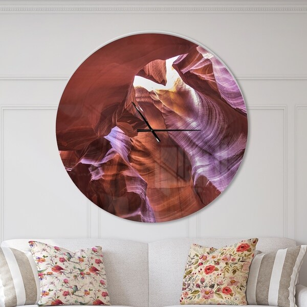 Designart 'Light in Antelope Canyon' Oversized Modern Wall CLock