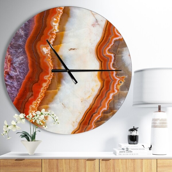 Designart 'Colorful Stone Stripes' Oversized Modern Wall CLock