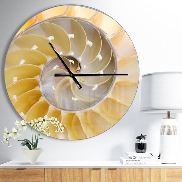 Designart 'Isolated Nautilus Shell' Oversized Coastal Wall CLock. Opens flyout.