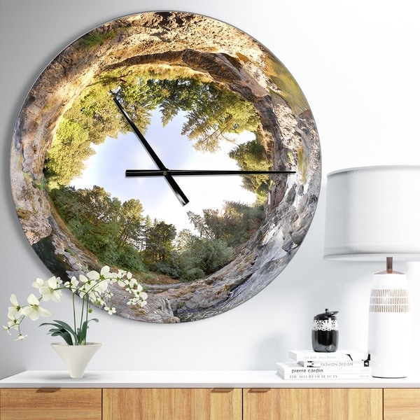 Designart 'Wild River Tube' Oversized Landscapes Wall CLock