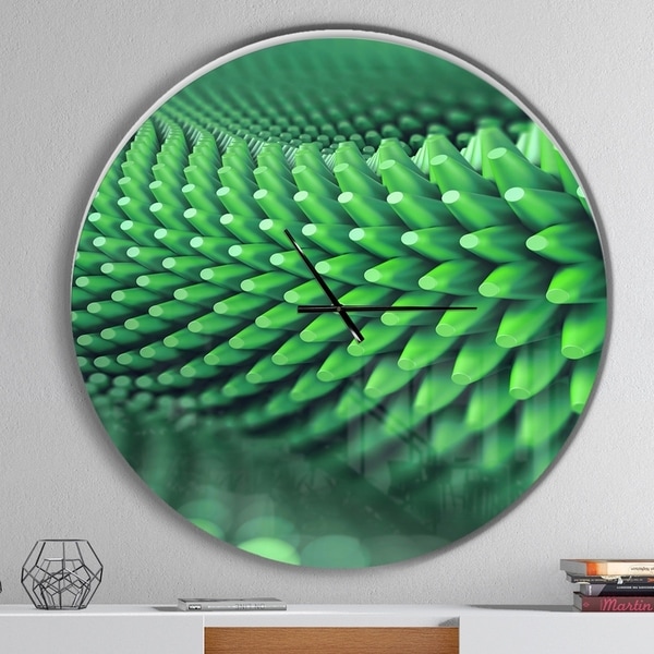 Designart 'Abstract 3D Spiny Background' Oversized Modern Wall CLock