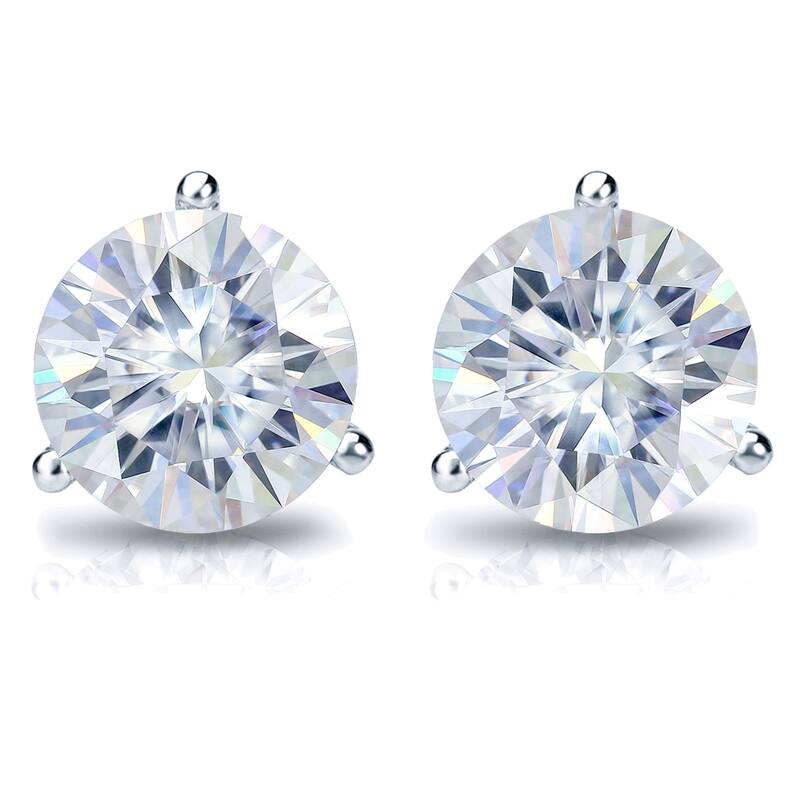 Auriya 5ctw Round Moissanite Stud Earrings 18k Gold Martini-set