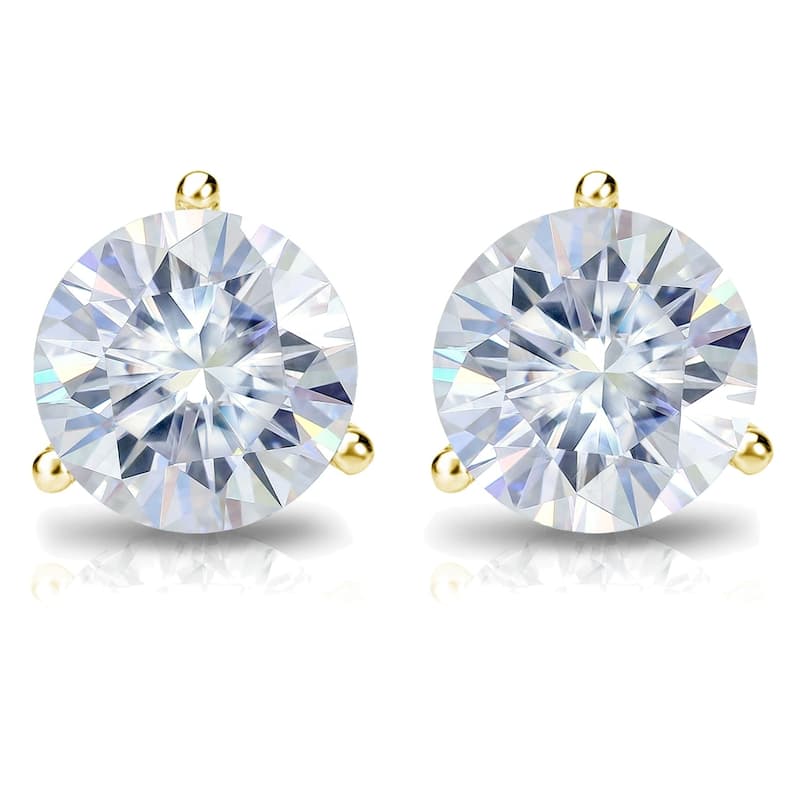 Auriya 5ctw Round Moissanite Stud Earrings 14k Gold Martini-set