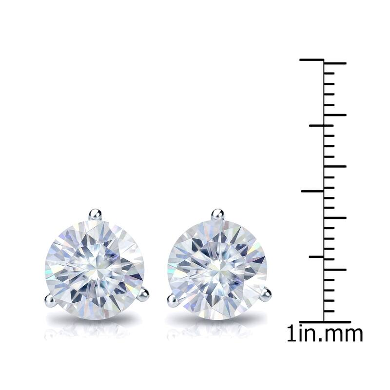 Auriya 7ctw Round Moissanite Stud Earrings 18k Gold Martini-set