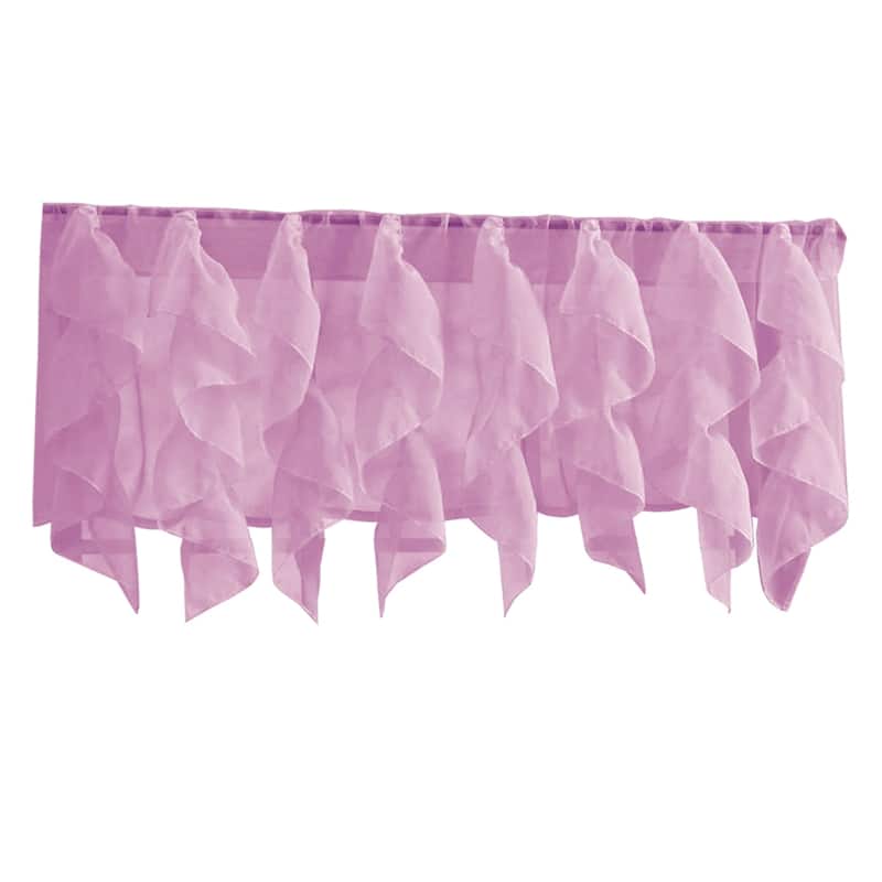 Sweet Home Collection Lavender Vertical Ruffled Waterfall Valance and Curtain Tiers