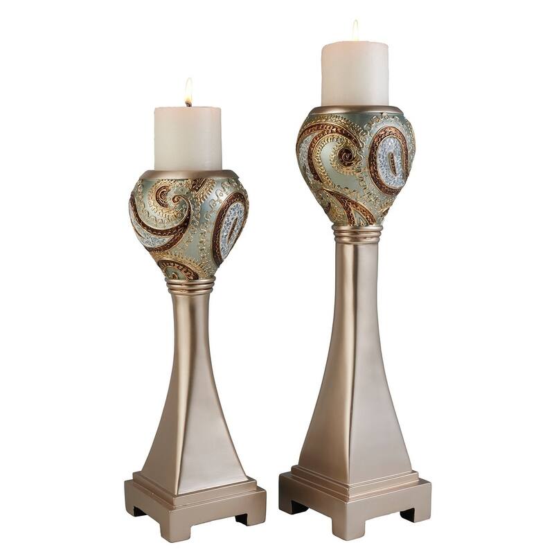 SINTECHNO Torch Inspired Mosaic Decorative Candle Holder Set