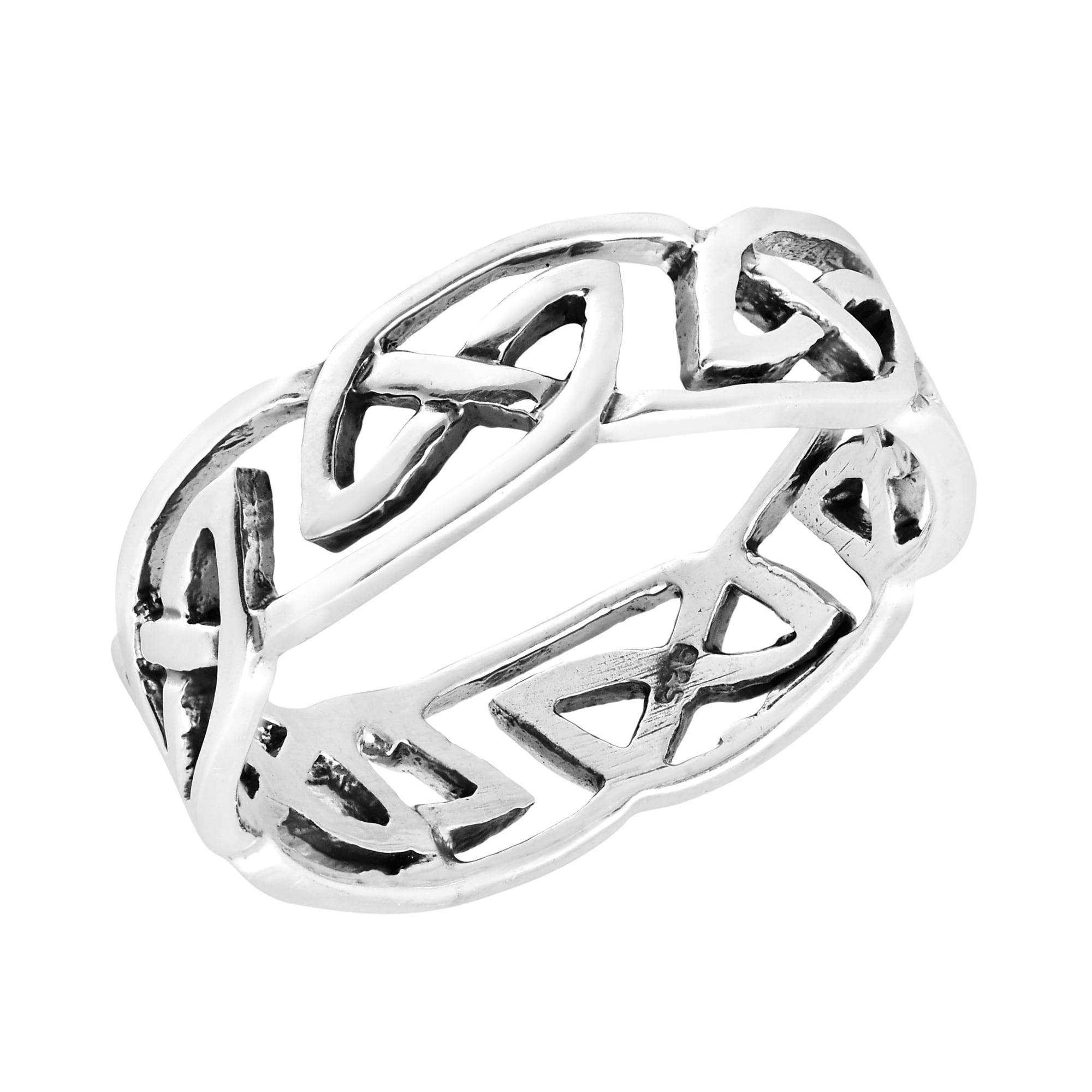 Trinity Knot Celtic Pendant .925 Sterling Silver Link Woven Infinity Braid Charm