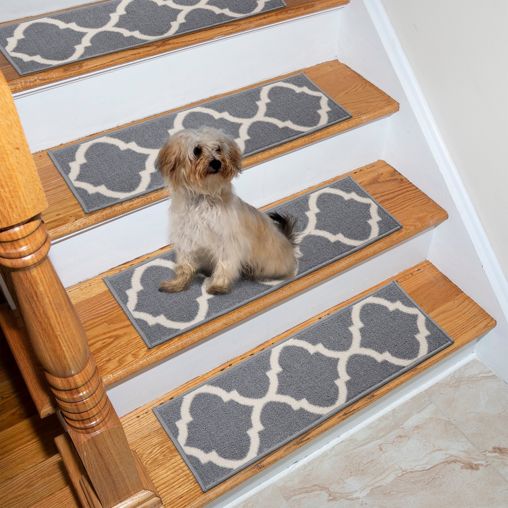 Ottohome Patterned Non Slip Pet Friendly Stair Treads Set Of 7 8 5 X 26 8 5 X 26 Overstock 23536821