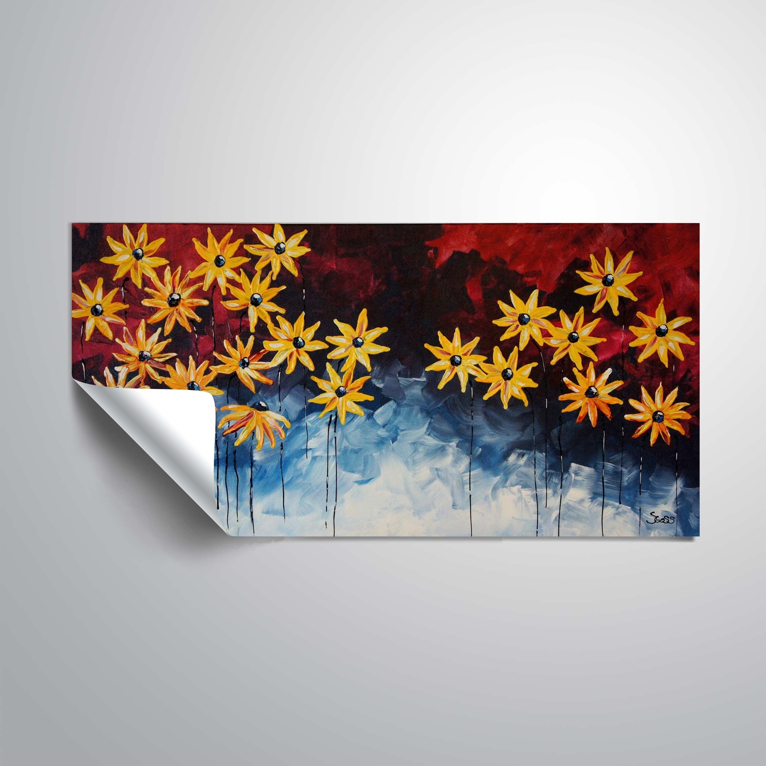 18 x 18 ArtWall 0tro027a1818p Meaghan Troups Black Eyed Susans 2 Removable Wall Art Mural 