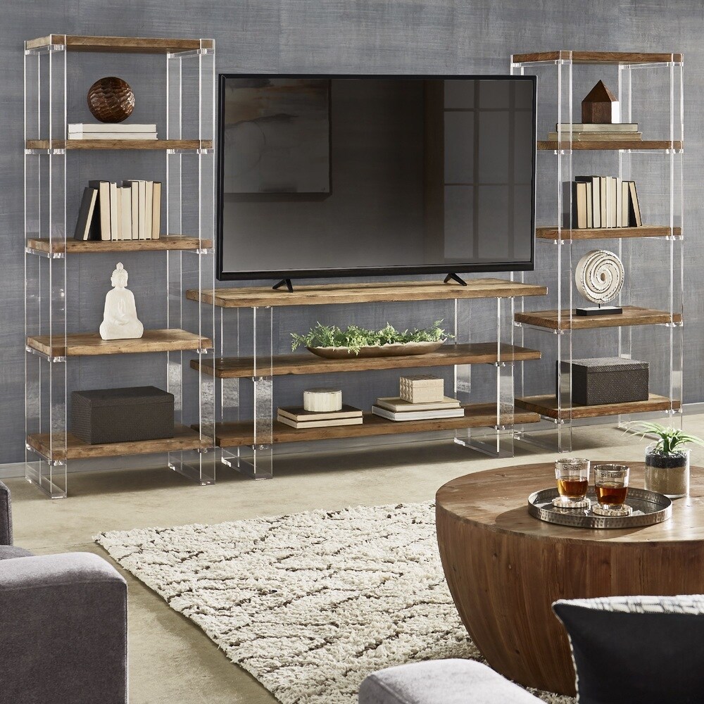 iNSPIRE Q Annika Reclaimed Wood and Acrylic 3-Piece Entertainment Center by  Artisan (40.5-inch width tower)