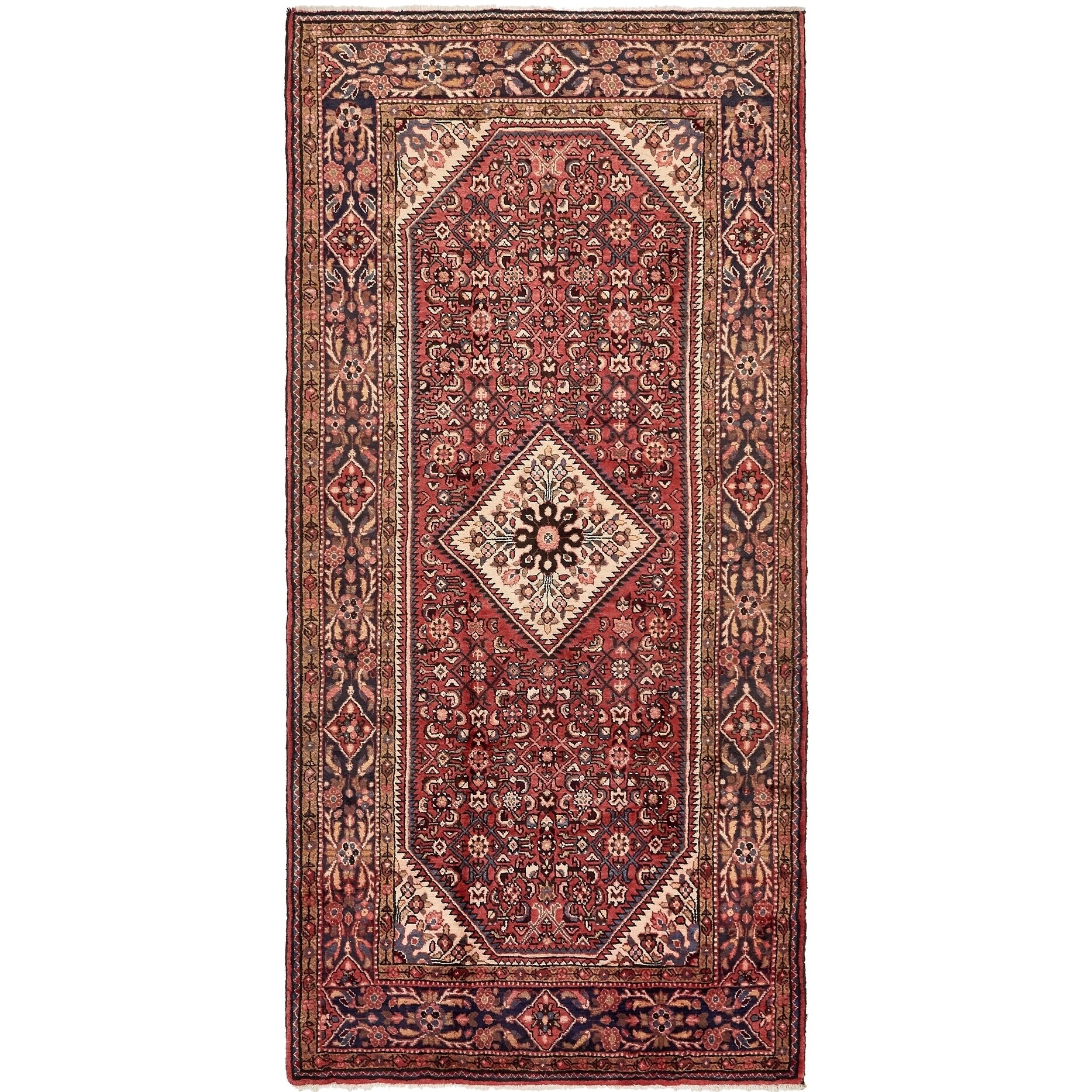 Hand Knotted Hossainabad Semi Antique Wool Area Rug 5 X 10 Hossainabad Semi Antique Wool Area Rug