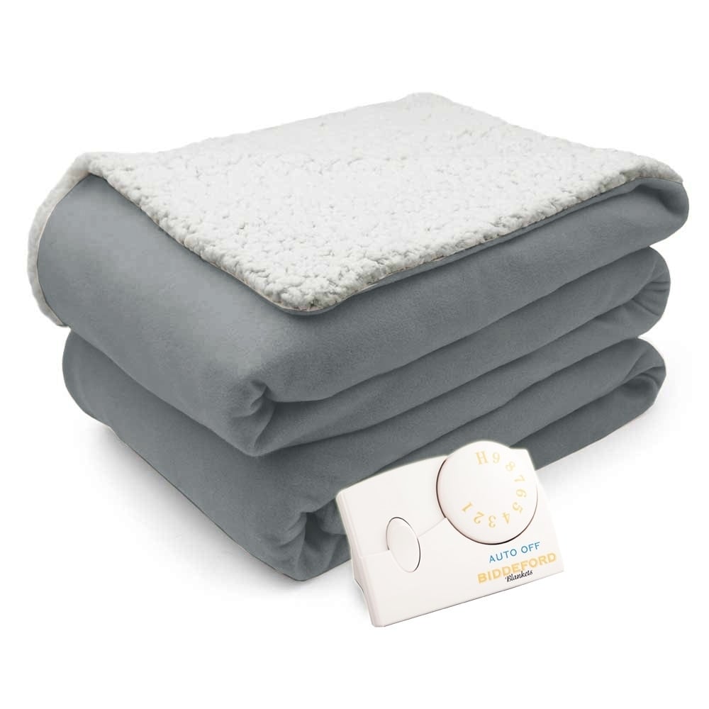 Biddeford microplush sherpa online analog electric heated blanket